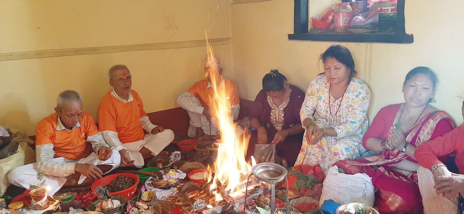 भैरवस्थान मन्दिरमा सञ्चालित एकादशी महात्म्य कथासँगै रुद्री र वेद पाठ सकियो