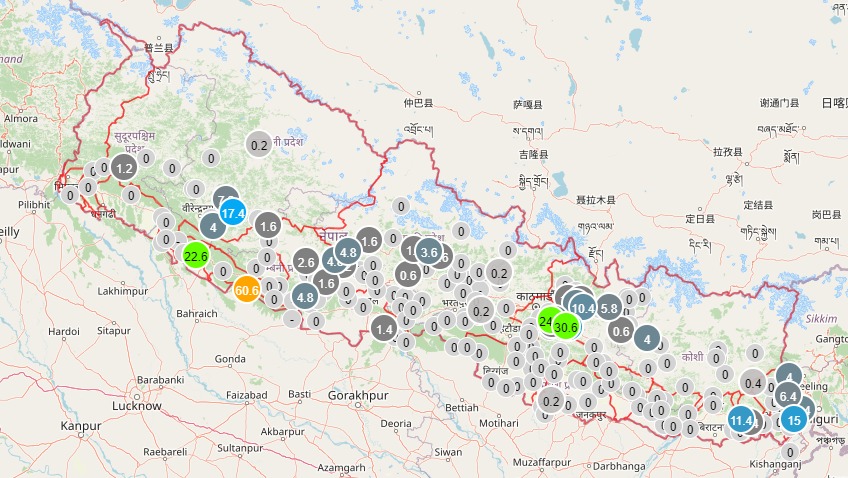 बाग्मती,गण्डकी, लुम्बिनी र सुदूरपश्चिम प्रदेशका केही स्थानमा भारी वर्षाको चेतावनी