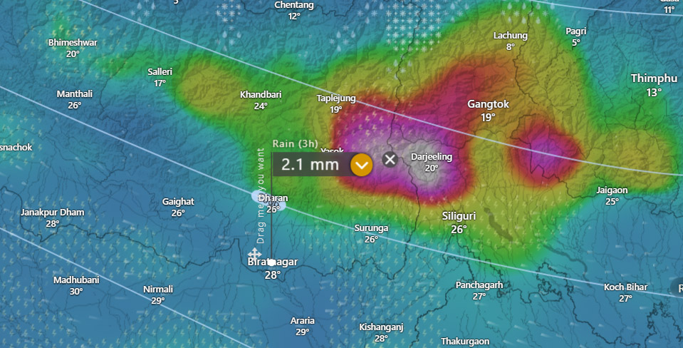 बागमती, गण्डकी, लुम्बिनी र सुदूरपश्चिम प्रदेशमा धेरै वर्षा हुने